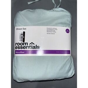 NWT~ Room Essentials TWIN / XL Light‎ Mint Microfiber Sheet Set Brushed softness